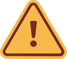Warning icon with an exclamation point.